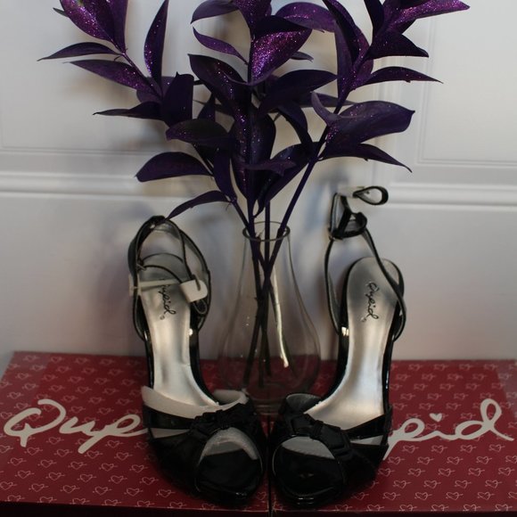 Qupid AFFAIR-08 Black High Heel Shoes - Picture 1 of 7